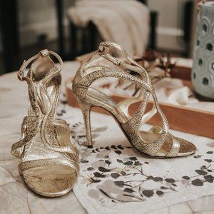 Alexander McQueen Gold Leather Heels/Pumps